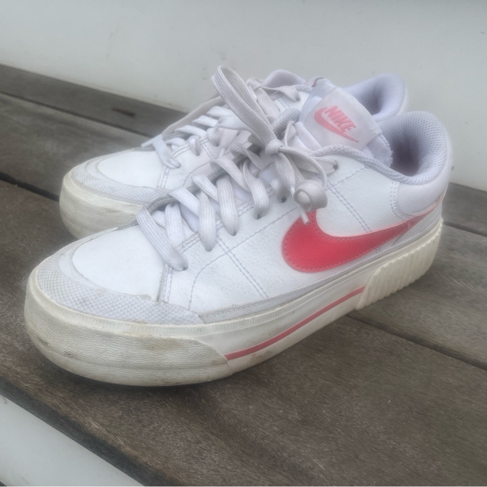 Nike Legacy Lift Sneakers in White and Pink